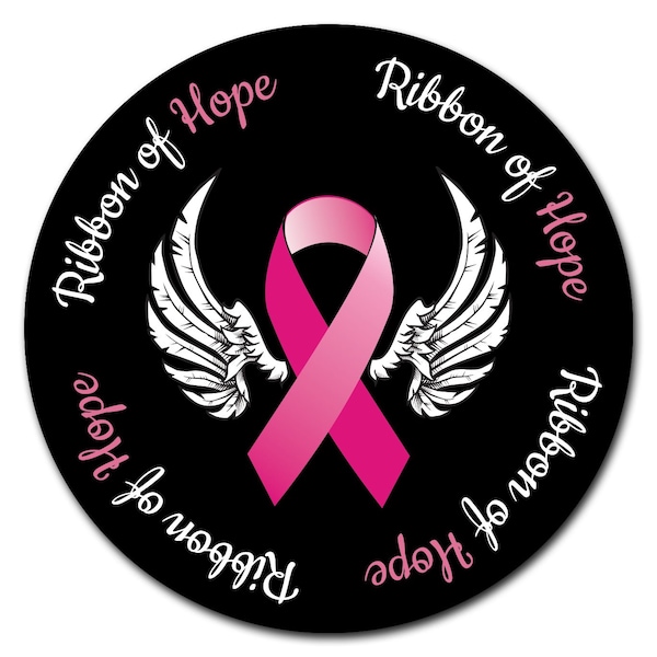 Ribbon Of Hope Circle Vinyl Laminated Decal